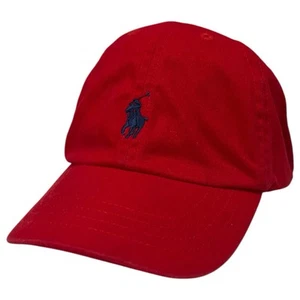 Polo Ralph Lauren Baseball Cap Youth One Size 4 7 Red Pony Hat Classic Preppy - Picture 1 of 12