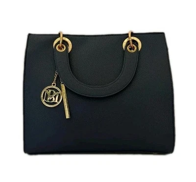 Bolsos para mujer Badgley Mischka negros dorados bolsos de mano asa talla mediana nuevos con etiquetas  Foto 1 de 4