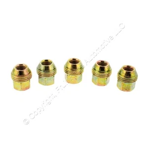 Dorman 611-109 Gold Zinc Acorn Hex Lug Nuts 9mm M12-1.5 Dual Thread Open 5pcs - Picture 1 of 3