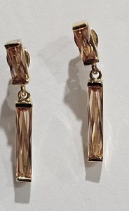 Orecchini pendenti 1" rosa palo tono oro 925/A/P - Foto 1 di 7