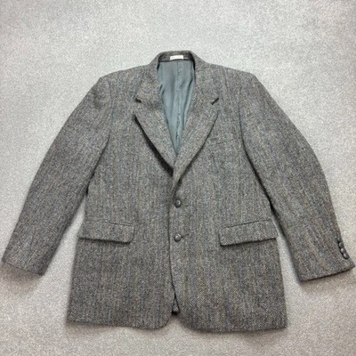 Chaqueta Harris Tweed Adulto 42R Gris Campo Caza Aire Libre Tejido Blazer Para Hombre Foto 1 de 4