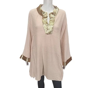 Antthony Design Originals Sequin Neck Poncho Sweater One Size Blush Coral - Picture 1 of 10