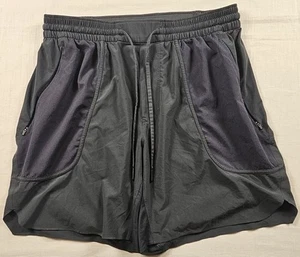 Lululemon Pace Breaker Short 6" Mens Classic Fit Stretch Black M Zip Pocket Gray - Picture 1 of 5