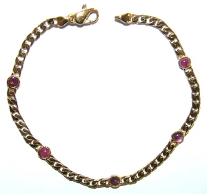 Schmales Damen - Armband Gold 333 und kleine Rubine - Bild 1 von 8