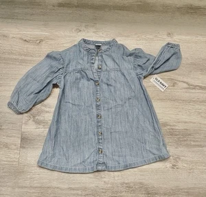 NWT Old Navy Baby Girl Medium Wash Chambray Dress Size 12-18 Months - Picture 1 of 2