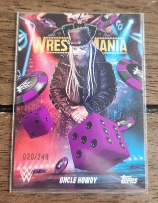 Uncle Howdy 2025 Topps WWE WrestleMania 41 WM-8 Purple Parallel /249 Dice Card - Image 1 of 2