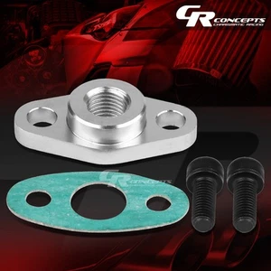 BILLET ALUMINUM RACING TURBO CHARGER INLET 1/4" OIL FEED LINE+GASKET FITTING KIT - Bild 1 von 5