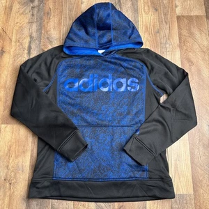Adidas Essentials Felpa con Cappuccio in Pile Ragazzo Grande Blu Allenamento Atletico Calcio 6408 - Foto 1 di 12