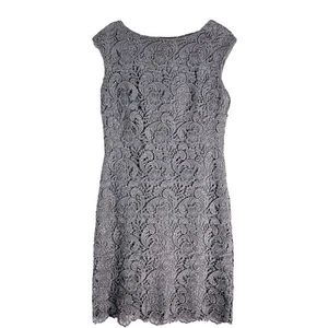 Ralph Lauren silver grey lace floral event evening wedding sheath dress 6 - Picture 1 of 6