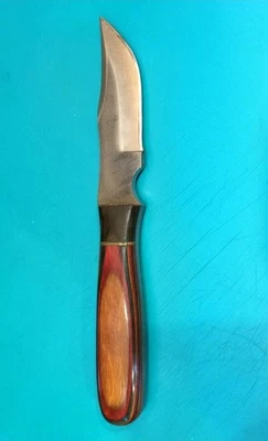 Cuchillo ANZA "98" Hermoso Mango de Madera Hoja Fija 9" Total 4.25 Hoja con Funda Foto 1 de 4