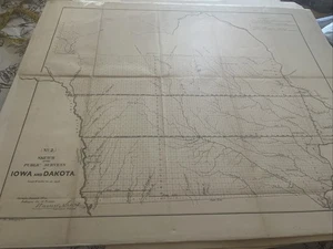 1856 Public Surveys Sketch Iowa And Dakota - Picture 1 of 3