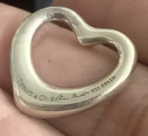 Tiffany & Co. Elsa Peretti Sterling Silber Diamant Open Heart Anhänger 925 (M) - Bild 1 von 4