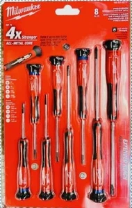 Milwaukee Set cacciaviti di precisione 8 pezzi Phillips scanalati 48-22-2614 NUOVO - Foto 1 di 2