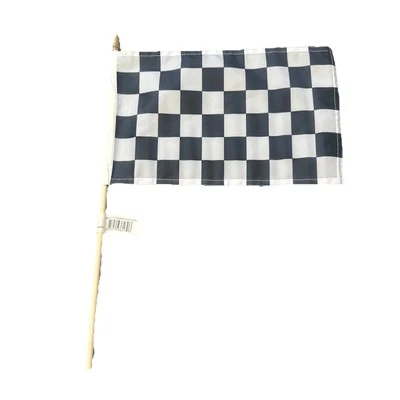 Indy 500 Racing черно-белый флаг клетчатая ткань флаг деревянная палка Индианаполис - Изображение 1 из 3