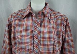 Neu ohne Etikett Dan River Westerns Damen-Langarmshirt mit Druckknopf Oberteil Größe 10 - Bild 1 von 6