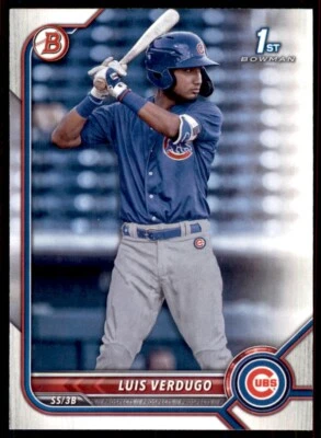Luis Verdugo 2022 Bowman Prospects Rookie 1st Card #BP-147 Chicago Cubs - Image 1 of 2