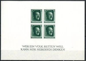 GERMANY GERMAN EMPIRE 1937 Minisheet - Hitler - Imperforated - UNUSED - Picture 1 of 2