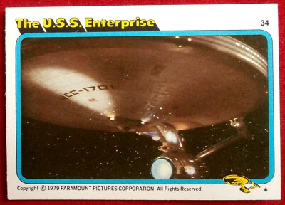 STAR TREK - MOVIE - Card #34 - THE U.S.S. ENTERPRISE - TOPPS 1979 - Image 1 of 2