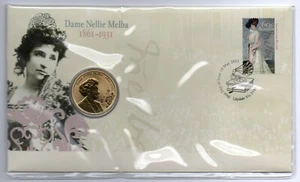 AUSTRALIAN PNC COVER: 2011  $1  "DAME NELLIE MELBA"  1861 - 1931 COIN - Imagen 1 de 2
