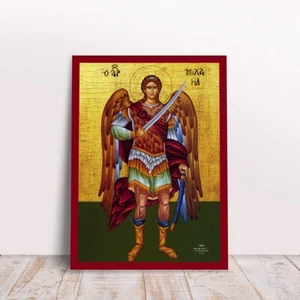 Archangel Michael Fullbody Greek Byzantine Orthodox Christian handmade icon - Picture 1 of 7