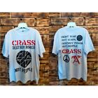 Crass band Destroy Power Not People basic style 2 sided Reprint T shirt NH9065