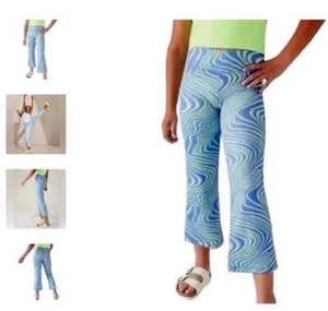 NUEVO CON ETIQUETAS*Pantalones capri de yoga Atleta Girl Chit Chat Kick Flare * XXL (16)**azul/verde claro - Imagen 1 de 4
