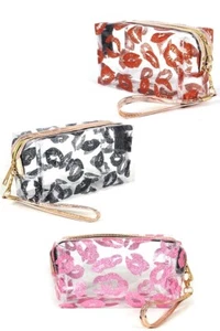 Anthropologie Style Lip Transparent Klar Tragbare Reisetasche Clutch - Bild 1 von 10