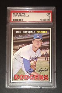 1967 Topps #55 Don Drysdale PSA 7 NM Los Angeles Dodgers HOF Centered High End
