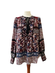 Designer Kate Spade Madison Avenue Patchwork Raeda Top Multicolour Floral Blouse - Picture 1 of 4