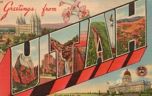 Vintage Postcard Greetings From Utah A Paradise Of Color Nature In Lavish Mood - Picture 1 of 2