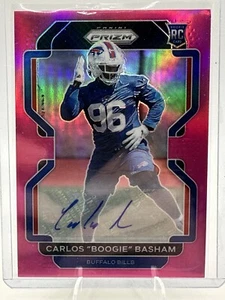 2021 Panini Prizm - Pink Prizm Autographs #436 Carlos Basham (AU, RC) - Picture 1 of 4