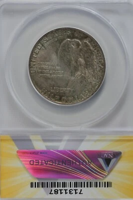 1925  .50  ANACS   MS 63  STONE MOUNTAIN   Classic Silver Commemorative  - Image 1 of 2