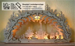 Laubsägevorlage 3D Schwibbogen Weihnachtsstube 50cm Erzgebirge Weihnachten - Bild 1 von 5