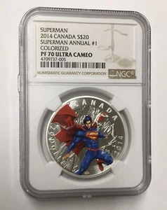 2014 Canada $20 Superman Annual #1 Colorized NGC PF 70 - Picture 1 of 2