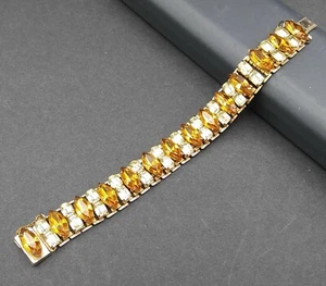 Vintage Rhinestone Mid Century Bracelet 1950's 1960's High End Collectible Jewel - Picture 1 of 3