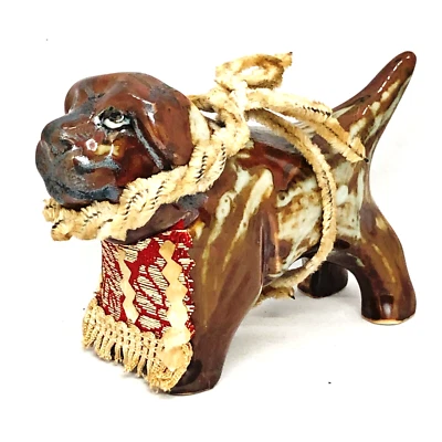 Japanese Ceramic Doll Tosa Inu Fighting Dog Mastiff Guard Carved Craft Figure D3 - Image 1 of 4