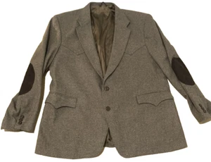 Circle S Western Blazer Jacket Mens 48R Brown Wool Blend USA Sports Coat - Picture 1 of 11