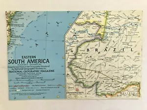 Mapa original vintage de National Geographic de septiembre de 1962 de América del Sur oriental - Imagen 1 de 4