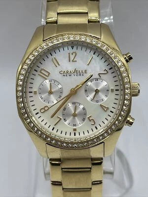 Reloj CARAVELLE by Bulova para mujer 44L114 cuarzo dorado esfera MOP - batería nueva Foto 1 de 4