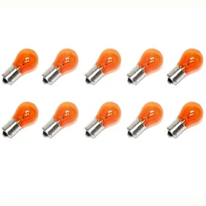 1156NA 12 Volt Amber Park Parking Back Up Tail Light Signal Lamps Bulbs Box 10 - Foto 1 di 3