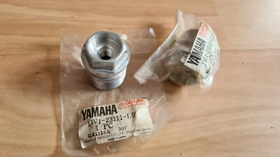 Yamaha Pair of FORK NUT CAP YZ IT 125 175 250 460 -77-81 2 x 1W1-23111-L0 NOS - Image 1 of 4