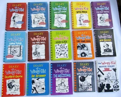 Diary of a Wimpy Kid 1-14 Complete + Wimpy Kid Movie Diary - 13 Hardcover & 2 PB - Image 1 of 4