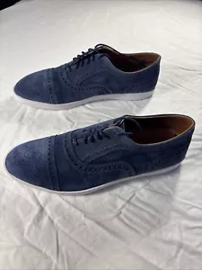 Allen Edmonds Strand Shoes Men's 8.5D Blue White Sneakers NIB - Picture 1 of 8