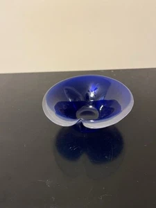 Mats Jonasson Glass Crystal Bowl Dish Blue and Clear Handmade Sweden - Picture 1 of 4