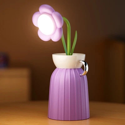 Lámpara de noche con flores decoración de luz ambiente dormitorio Foto 1 de 4