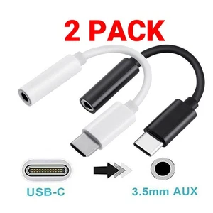 2PCS USB Type C To 3.5mm AUX Female Audio Headphone Jack Cable Adapter - Picture 1 of 19