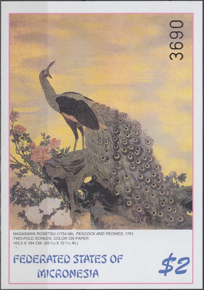 Micronesia S/S Painting Nagasawa Rosetsu 2002 MNH-8 Euro - Image 1 of 1