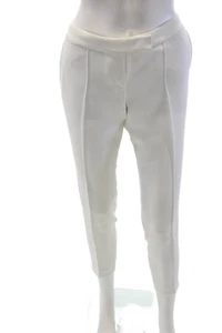 Barbara Bui Womens Mid-Rise Tapered Creased Dress Pants White Black Size XS - Picture 1 of 14