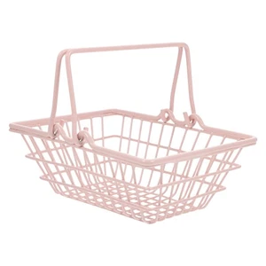 Cesta de compras rosa contenedores para bebés para organizar papelera rústica - Imagen 1 de 12