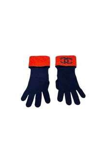 CHANEL Cashmere CC Logo Damen Handschuhe Navy/Orange 73979219 - Bild 1 von 7